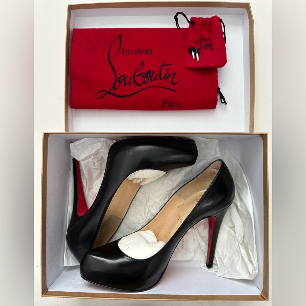 Christian Louboutin Rolando 120 mm black leather heels